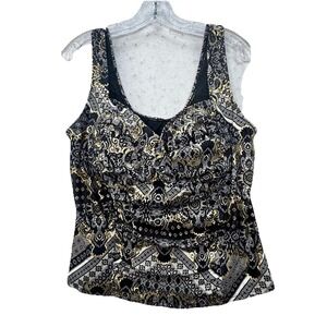 NEW Swimsuits For All Womens Plus Size 18 Multicolor Printed Swim‎ Tankini Top